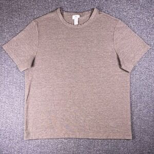 H&M Shirt Mens L Beige‎ Short Sleeve Reg Fit Coupe Standard Waffle Knit Stretch